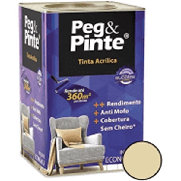 Tinta Acrílica Areia Pipa Peg e Pinte 18l Eucatex