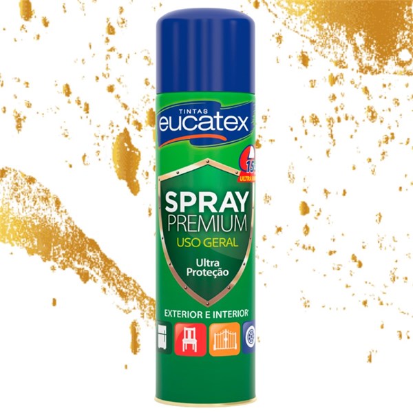 Tinta Spray Dourado Multiuso 400ml Eucatex