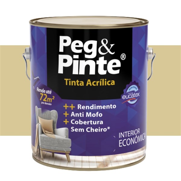 Tinta Acrílica Palha do Sertão Peg e Pinte 3,6l Eucatex