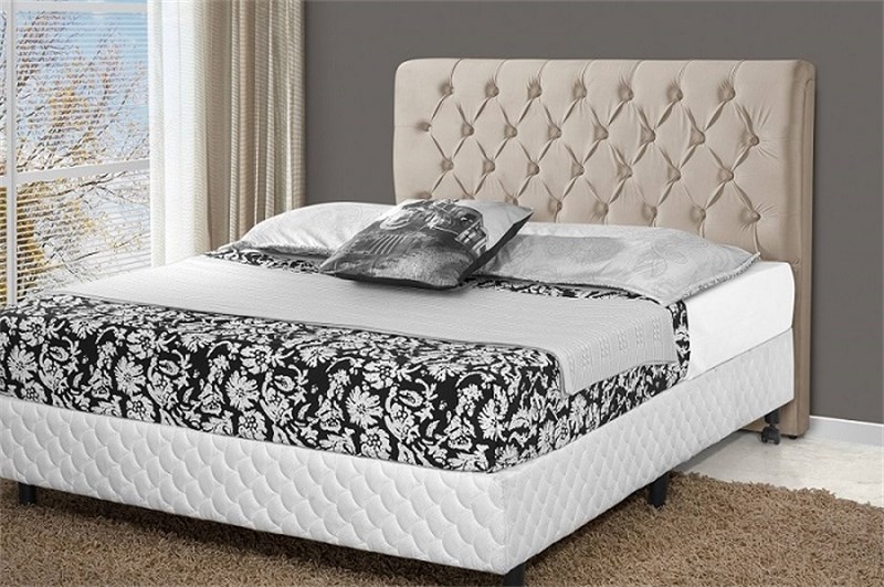 CABECEIRA DE CAMA BARCELONA CLASSIC SOLTEIRO C/FRAME VELUDO AREIA 705