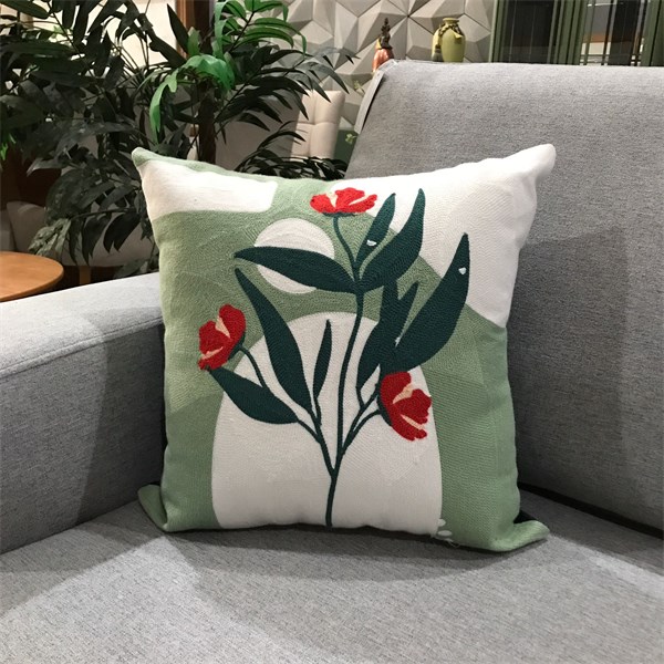 ALMOFADA ARTESANAL FLOR LINHO 50X50