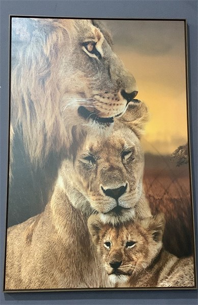 QUADRO FAMILIA DE LEAO TELA CANVAS 100X150