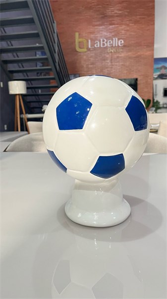 COFRE DE GESSO BOLA AZUL E BRANCO