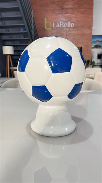 COFRE DE GESSO BOLA AZUL E BRANCO