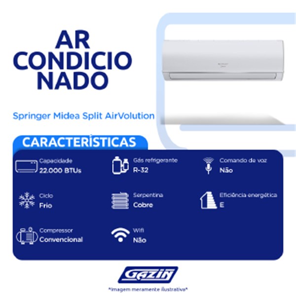 Ar Condicionado 22.000 Springer Midea Airvolution Frio - PC / 2