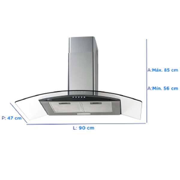 Coifa 90cm Fischer Parede Fit Vidro Curva - 28019-63484