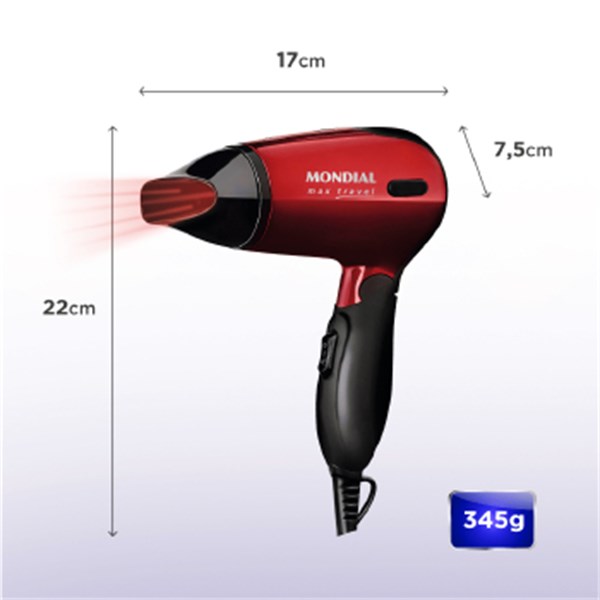 Sec De Cabelo Max Travel Mondial 1200w Sc-10 - 4080-01