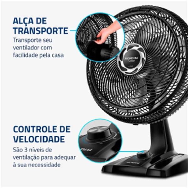 Vent 40cm Mondial Turbo Nvt-40-8p-nb - 3798-01