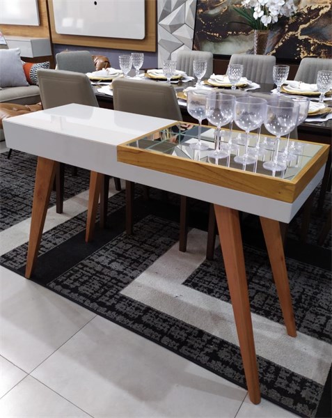 APARADOR IMPERIAL COM BANDEJA OFF WHITE 1,20M