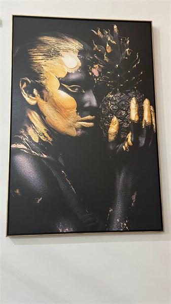 QUADRO 100X150 MULHER COM ABACAXI TELA CANVAS