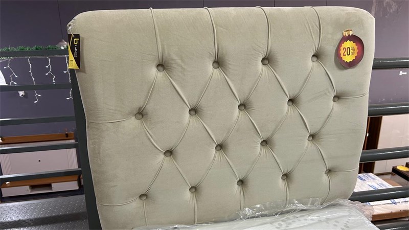 CABECEIRA DE CAMA BARCELONA CLASSIC SOLTEIRO C/FRAME VELUDO AREIA 705