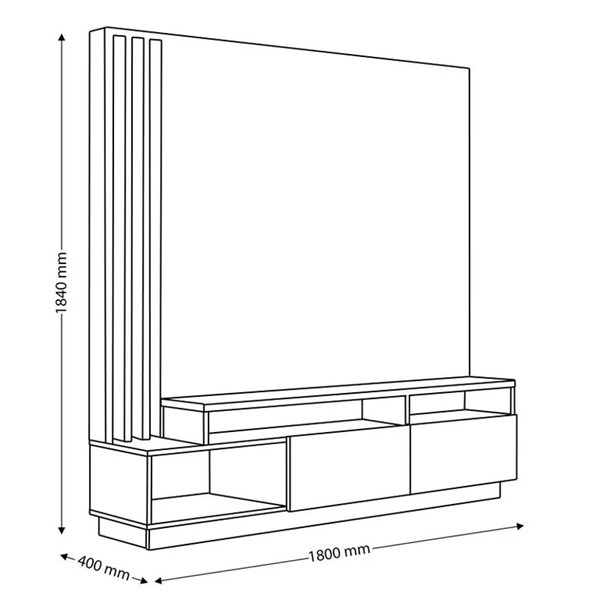 HOME HUMAITA FREIJO CINZA FOSCO 1.80M