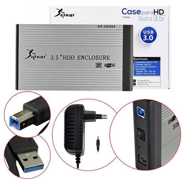 Case Para HD 3.5" e 2.5" - USB 3.0 - KP-HD004