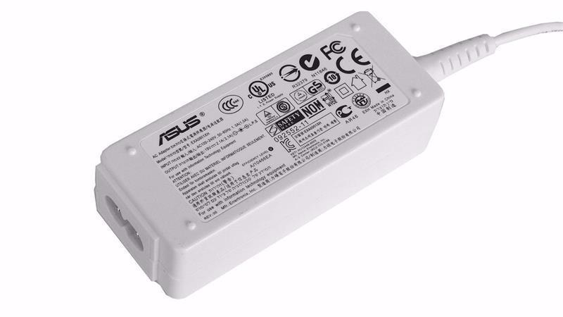 Fonte Carregador Asus 19V 2.1A - 2.5x0.7mm - Conector Fino - Branca - Logo Asus