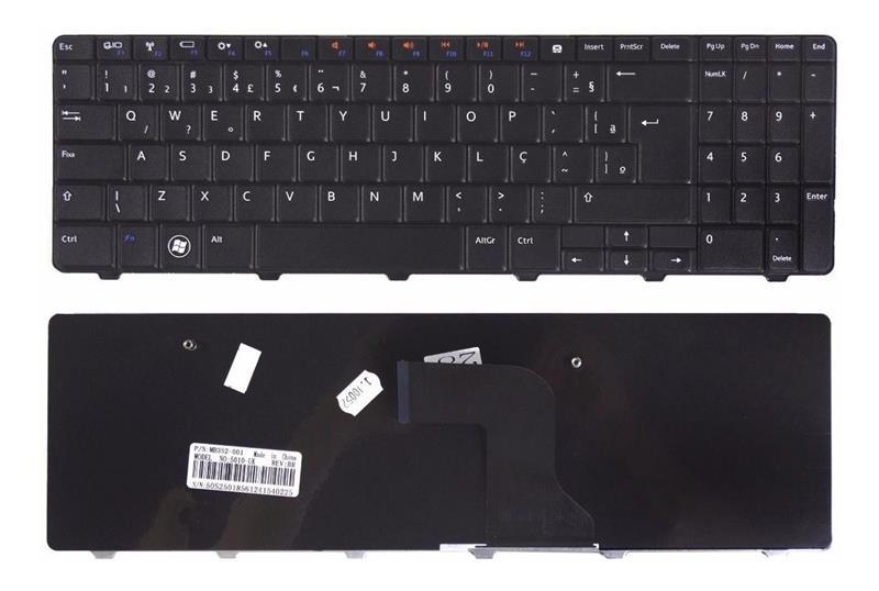 Teclado Para Notebook Dell Inspiron 15R 5010 N5010 M5010 09K55V V110525AR - Numérico - Preto