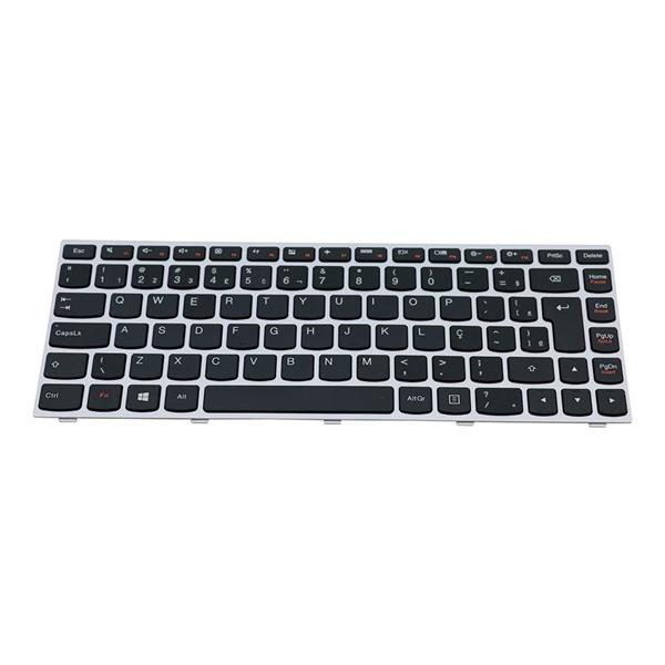 Teclado Para Notebook Lenovo Lenovo B40 B40-30 B40-45 B40-70 B40-80 G40 G40-30 G40-45 G40-70 G40-75 G40-80 - Com Moldura Prata