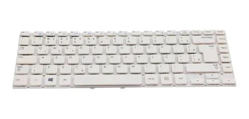 Teclado Para Notebook Samsug NP270 NP275 NP275E NP270E NP270E4E NP275E4E NP350V4X 14" - Sem Moldura - Branco