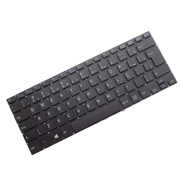 Teclado Para Notebook Sony Vaio SVE14 SVF14 SVE - Sem Moldura - Preto