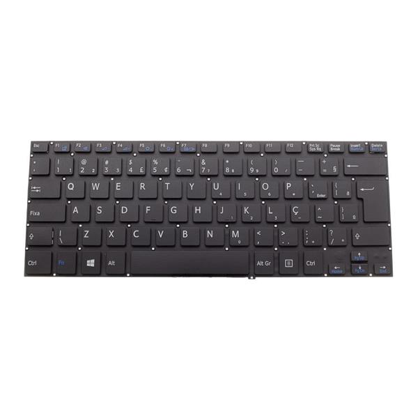 Teclado Para Notebook Sony Vaio SVE14 SVF14 SVE - Sem Moldura - Preto