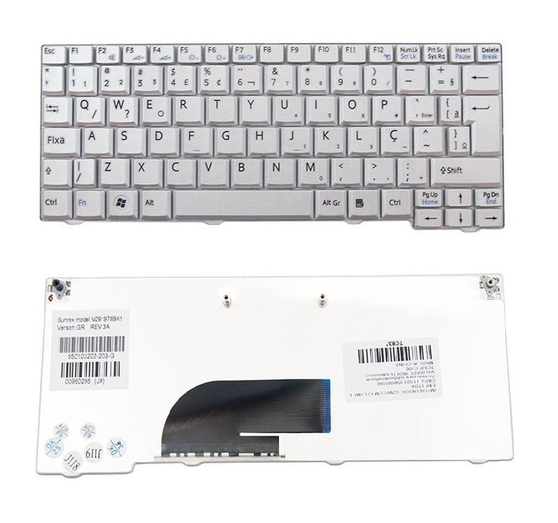 Teclado Para Netbook Sony Vaio Vpc-M11 Vpc-M12 Vpc-M13 Prata