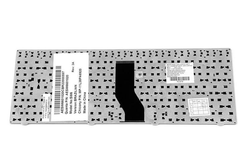 Teclado Para Notebook Positivo N9410 8520 N9300 N9350 8520 8775 SW6 Aesw6601020 Wifi F11 Com Moldura - Prata