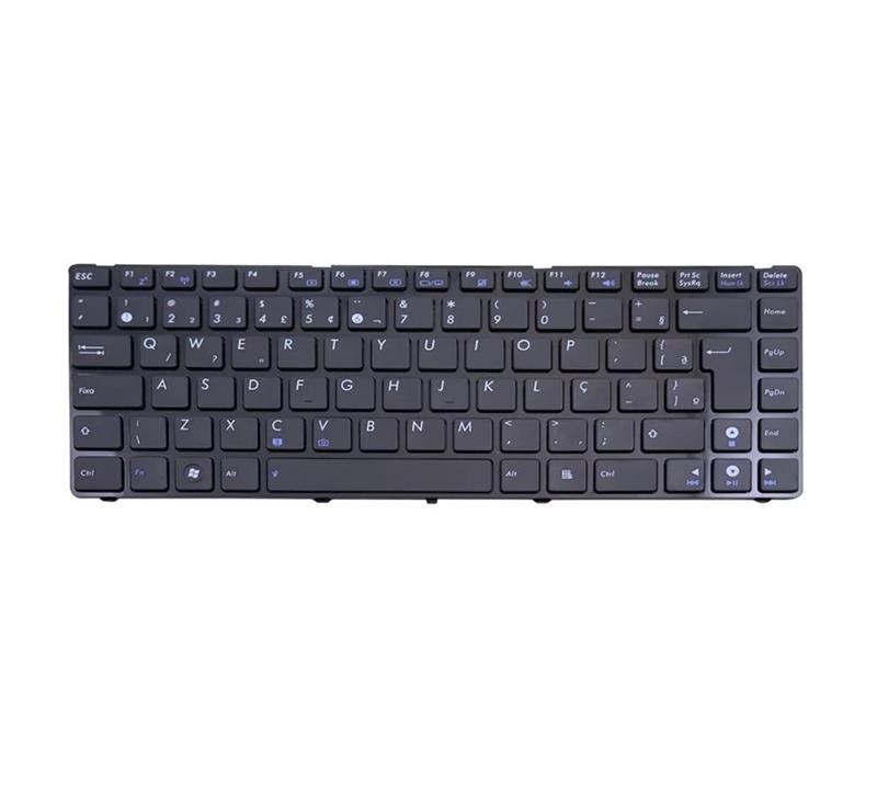 Teclado Para Notebook Asus X45A A42 X44 X44C X45C K45U U31 A83 K42 K43 N43 MP-09Q56PA-528 MP-10A86PA-9201 - Com Moldura - Preto