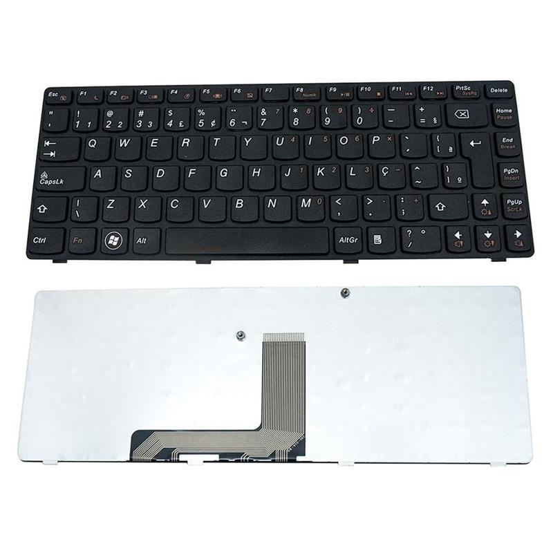 Teclado Para Notebook Lenovo Z370 Z470 Z370A Z375 Z470A Z470AM Z470AT Z470AX Z470G Z470K Z475 - Com Moldura