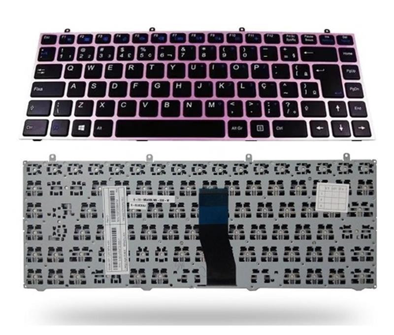 Teclado Para Notebook Philco 14M Itaute W7530 Positivo XS3210 MP-12R78PA-430 - Com Moldura Rosa