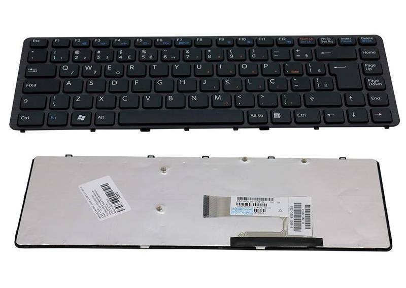 Teclado Para Notebook Sony Vaio VGN-NW PCG-7111 - Com Moldura - Preto