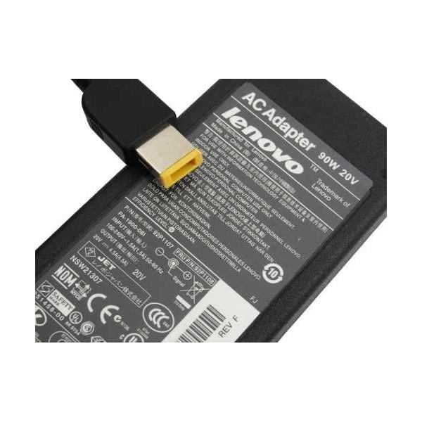 Fonte Carregador Lenovo 20V 4.5A 90W - 11x4.5mm - Conector Retangular USB - Com Logo Lenovo