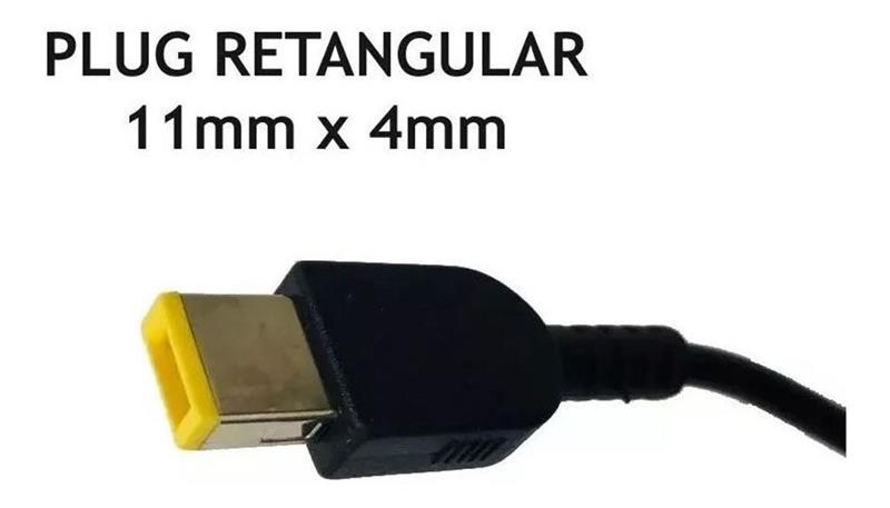 Fonte Carregador Lenovo 20V 4.5A 90W - 11x4.5mm - Conector Retangular USB - Com Logo Lenovo