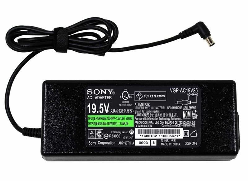 Fonte Carregador Sony Vaio 19.5V 4.7A 90W - 6.5x4.4mm - Logo Sony