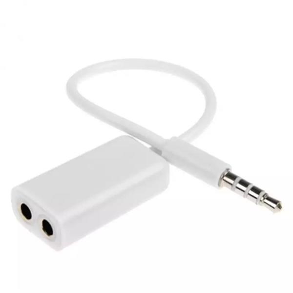Cabo Adaptador P3-P2 Para Fone e Microfone - Branco