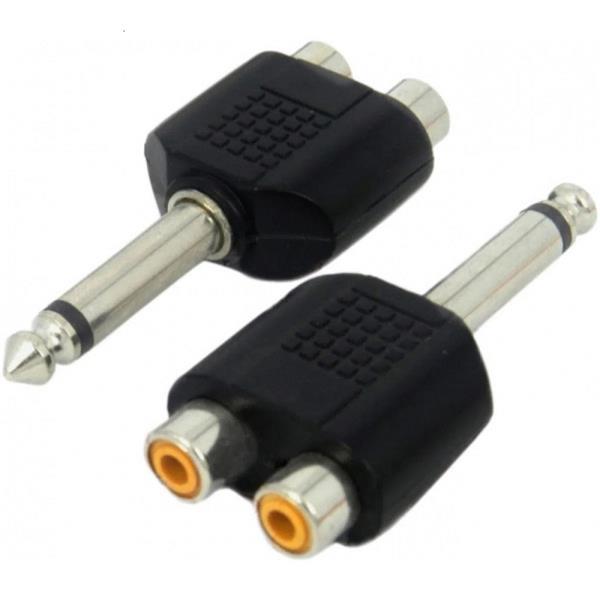 Adaptador P10 Mono Para 2 RCA Femea - Unidade