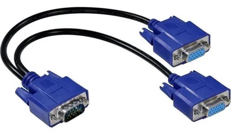 Cabo VGA Para 2 Monitores VGA - XTRAD