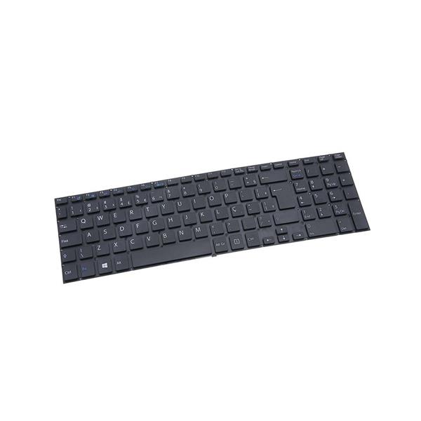 Teclado Para Notebook Sony Vaio SVF15 SVF152 SVF15213CBW SVF152C29 - Sem Moldura - Preto