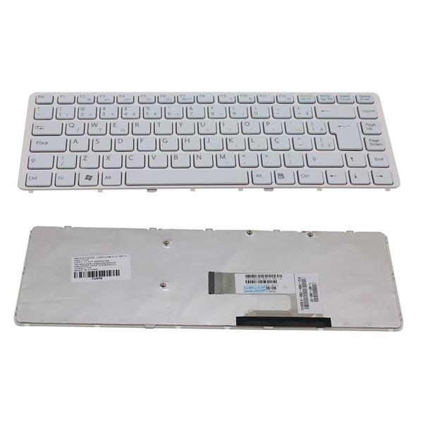 Teclado Para Notebook Sony Vaio VGN-NW - Com Moldura - Branco