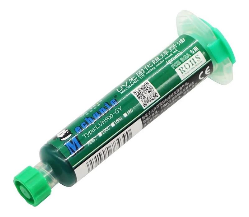 Kit Tinta UV Verde + Lanterna UV + Seringa