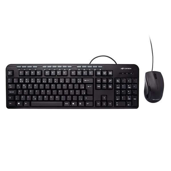 Combo Teclado + Mouse Com Fio USB - KT-100BK - C3Tech
