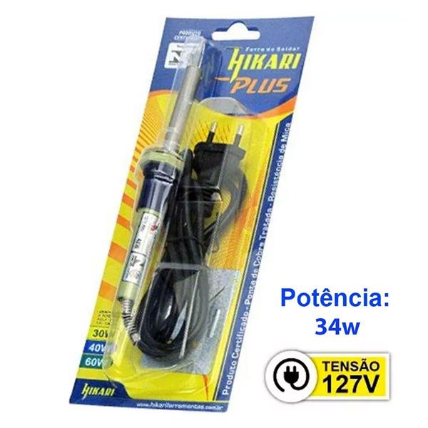 Ferro de Solda Plus 34W 127V Hikari - SC40