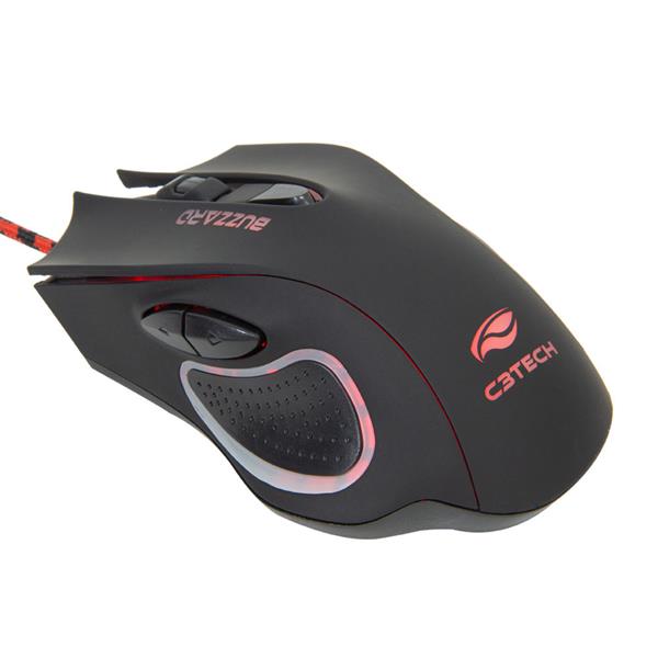 Mouse Gamer USB 3200DPI - Buzzard - Preto - MG-110BK - C3Tech