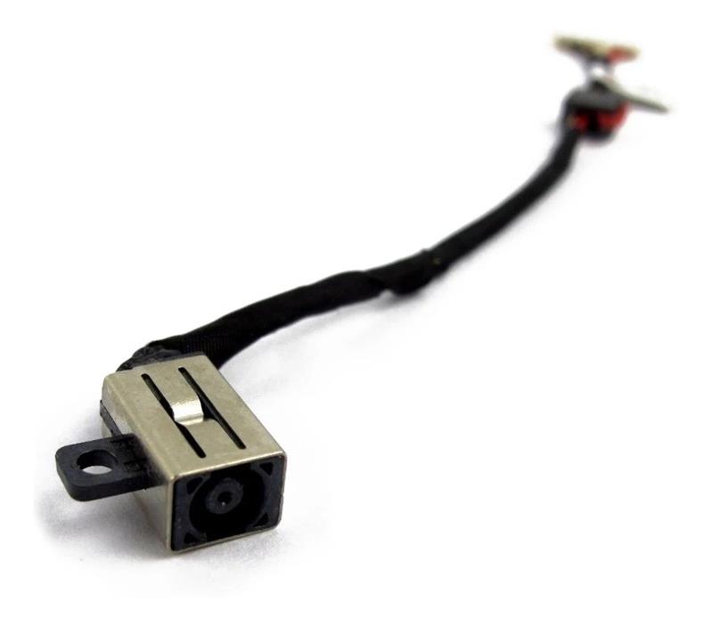 Conector Dc Jack Para Notebook Dell Inspiron I15 15-5000 5558 5566 5468 5458 3452 3552 P64G P75G - 4.5x3.0mm - Bobina Maior - Com Cabo