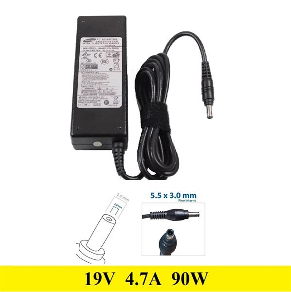 Fonte Carregador Samsung 19V 4.7A 90W - 5.5x3.0mm - Logo Samsung