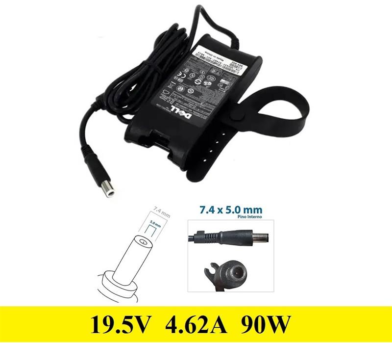 Fonte Carregador Dell 19.5V 4.62A 90W - 7.4x5.0mm - Logo Dell Gravada