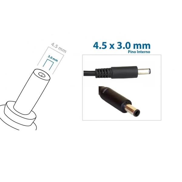 Fonte Carregador Dell 19.5V 2.31A 45W - 4.5x3.0mm - XPS 45W