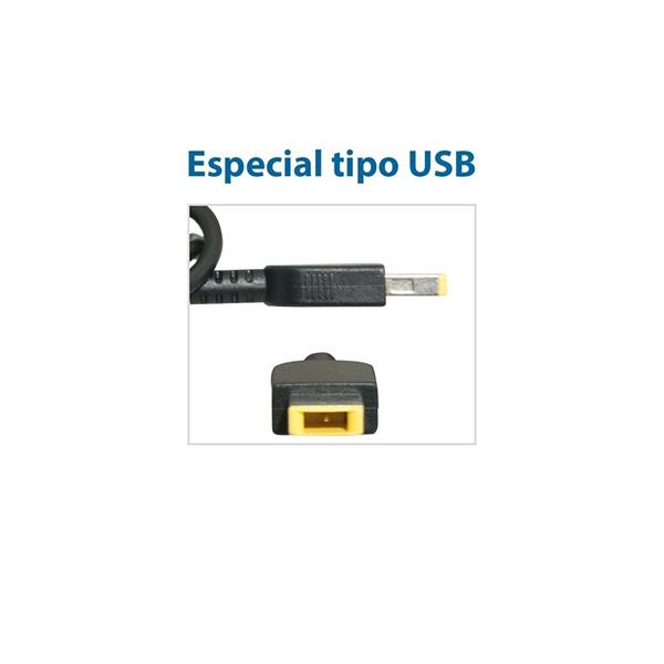 Fonte Carregador Lenovo 20V 3.25A 65W - 11x4.5mm - Conector Retangular USB
