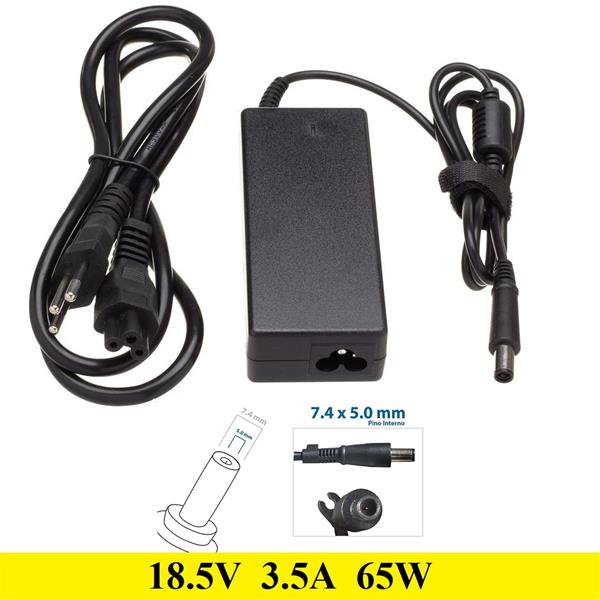 Fonte Carregador HP 18.5V 3.5A 65W - 7.4x5.0mm