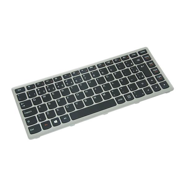 Teclado Para Notebook Lenovo Ideapad S300 S400 S400T S405 - Com Moldura - Prata Cinza