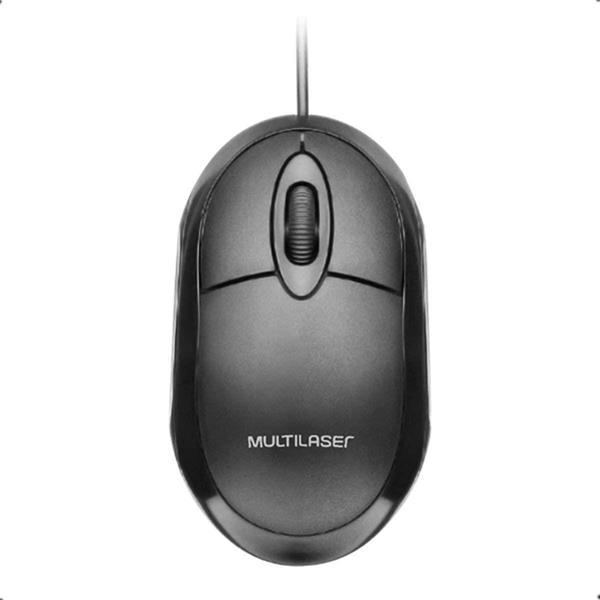 Mouse USB 1200DPI - Classic Box Full Black - MO300 - Multilaser