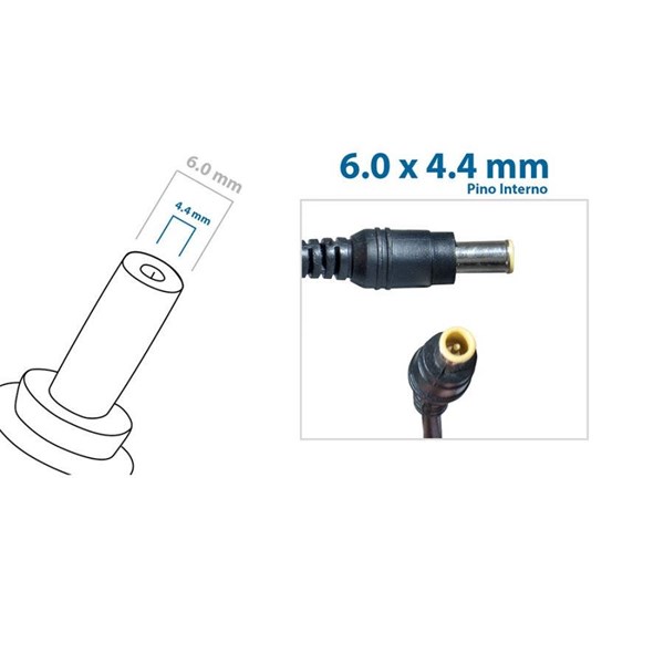 Cabo Para Reparo de Fonte Carregador LG / Sony - 6.0x4.4mm